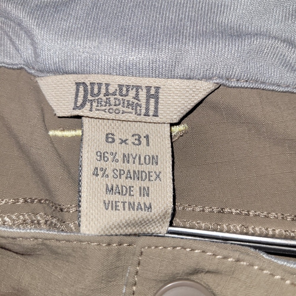 Duluth Trading Co Womens 6x31 Beige Nylon Spandex Cargo Pants‎ Hiking Outdoor - Picture 12 of 16